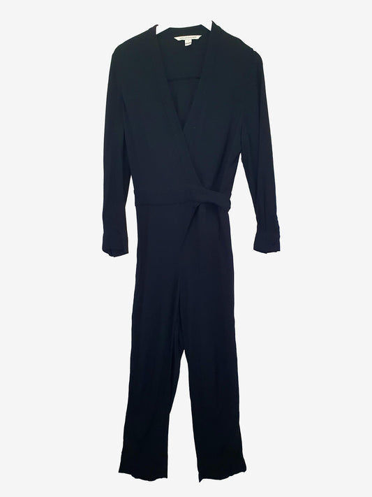 Diane Von Furstenberg Wrap V-Neck Evening Jumpsuit Size 12 by SwapUp-Online Second Hand Store-Online Thrift Store