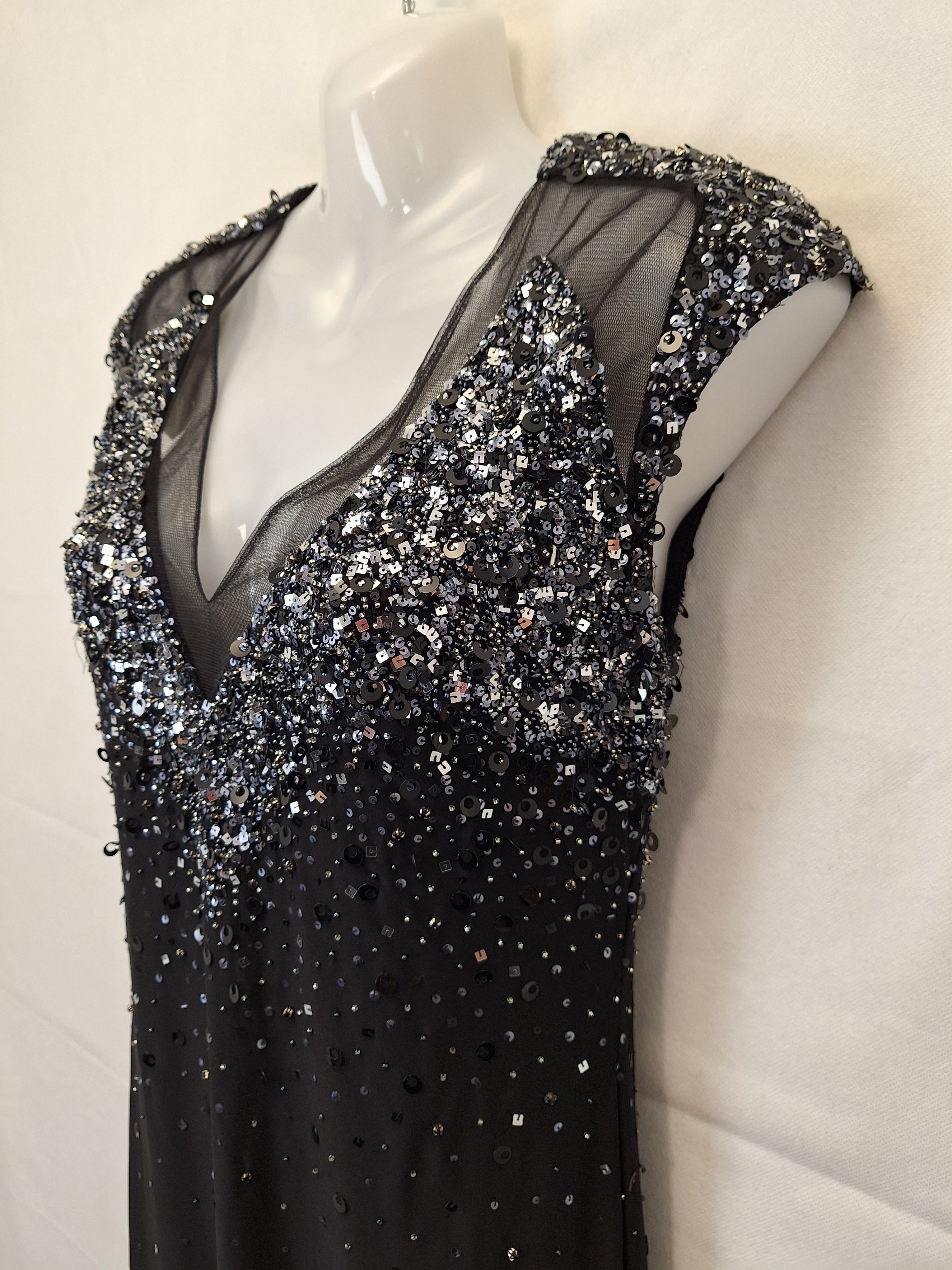 Mignon Sparkly Sequin Evening Midi Dress Size 10 SwapUp