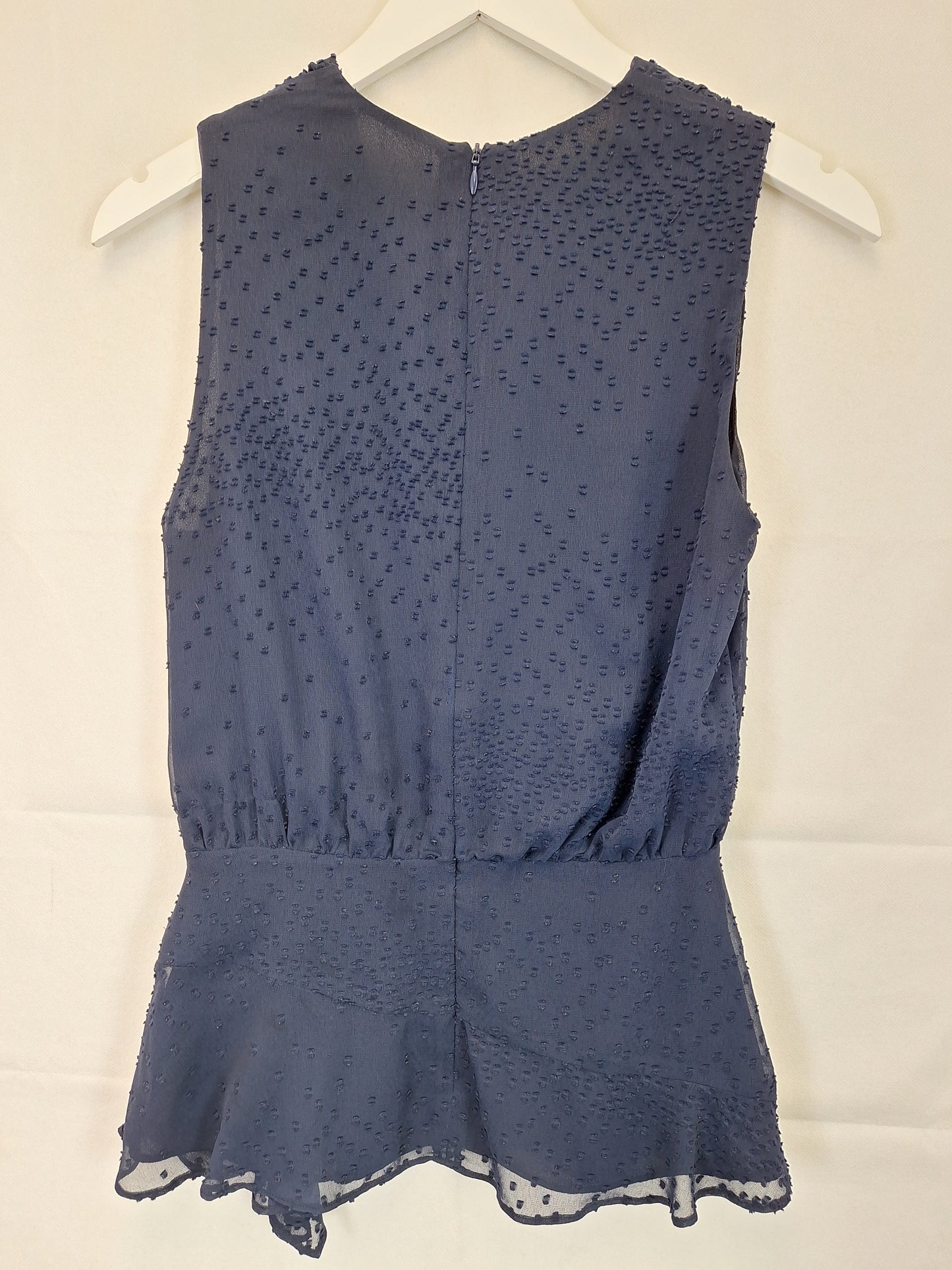 Cue Textured Navy Wrap Top Size 8 by SwapUp-Online Second Hand Store-Online Thrift Store