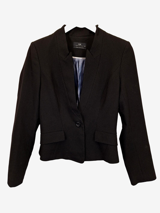 Cue Pinstripe Tailored Office Blazer Size 10 by SwapUp-Online Second Hand Store-Online Thrift Store
