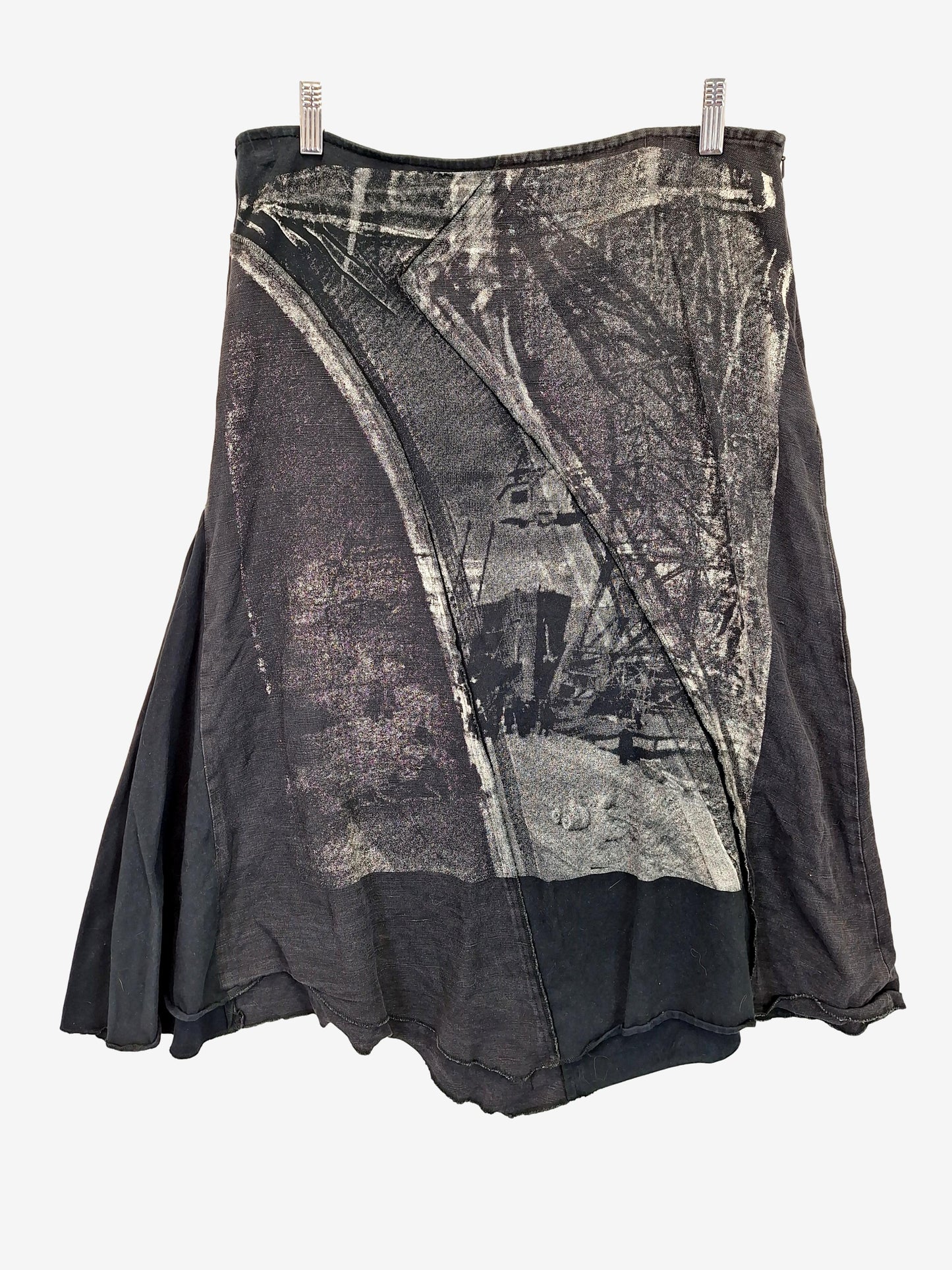 Obi Screen Printed A-line Midi Skirt Size 12 by SwapUp-Online Second Hand Store-Online Thrift Store