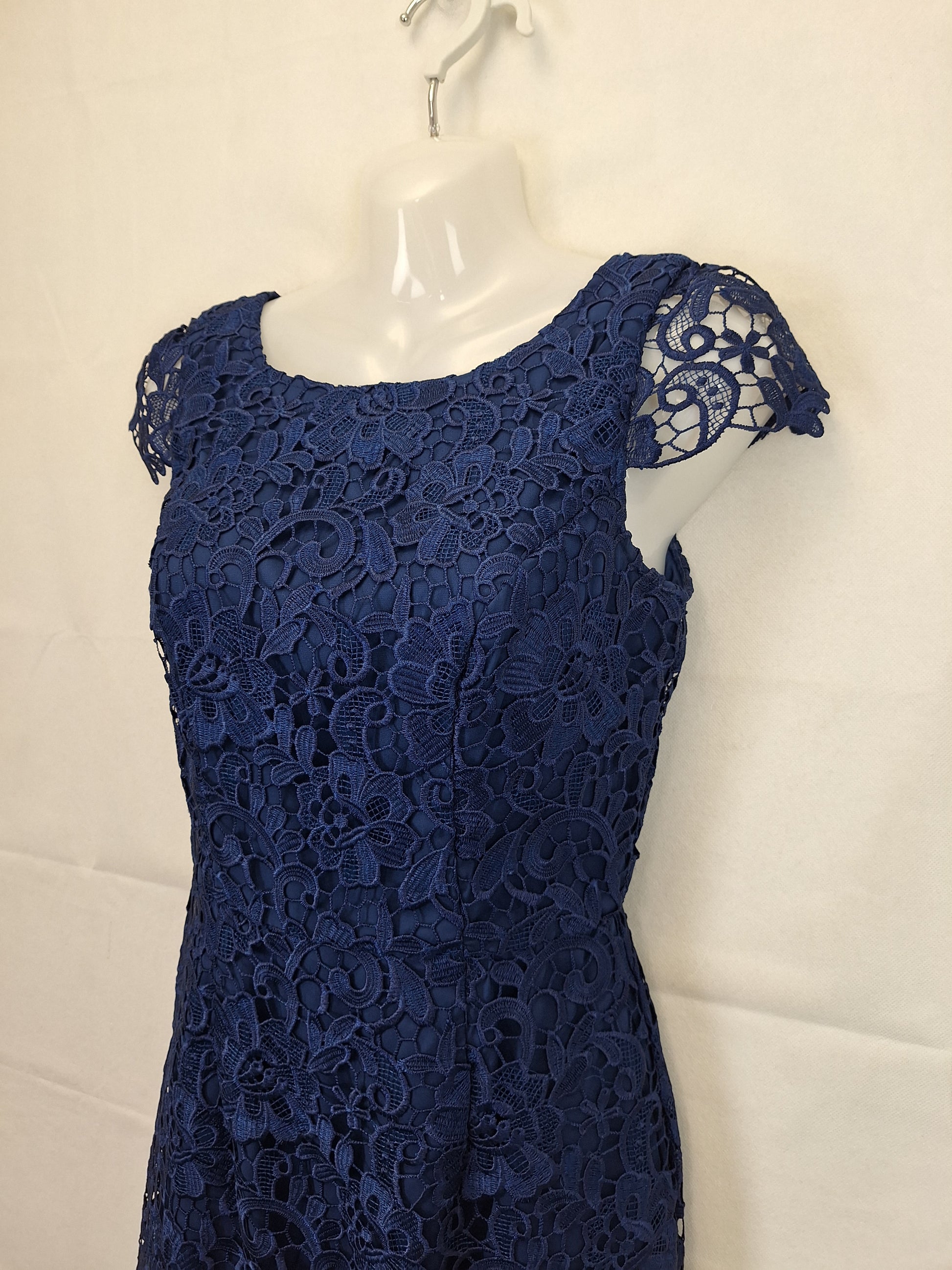 Navy Lace Midi Dress