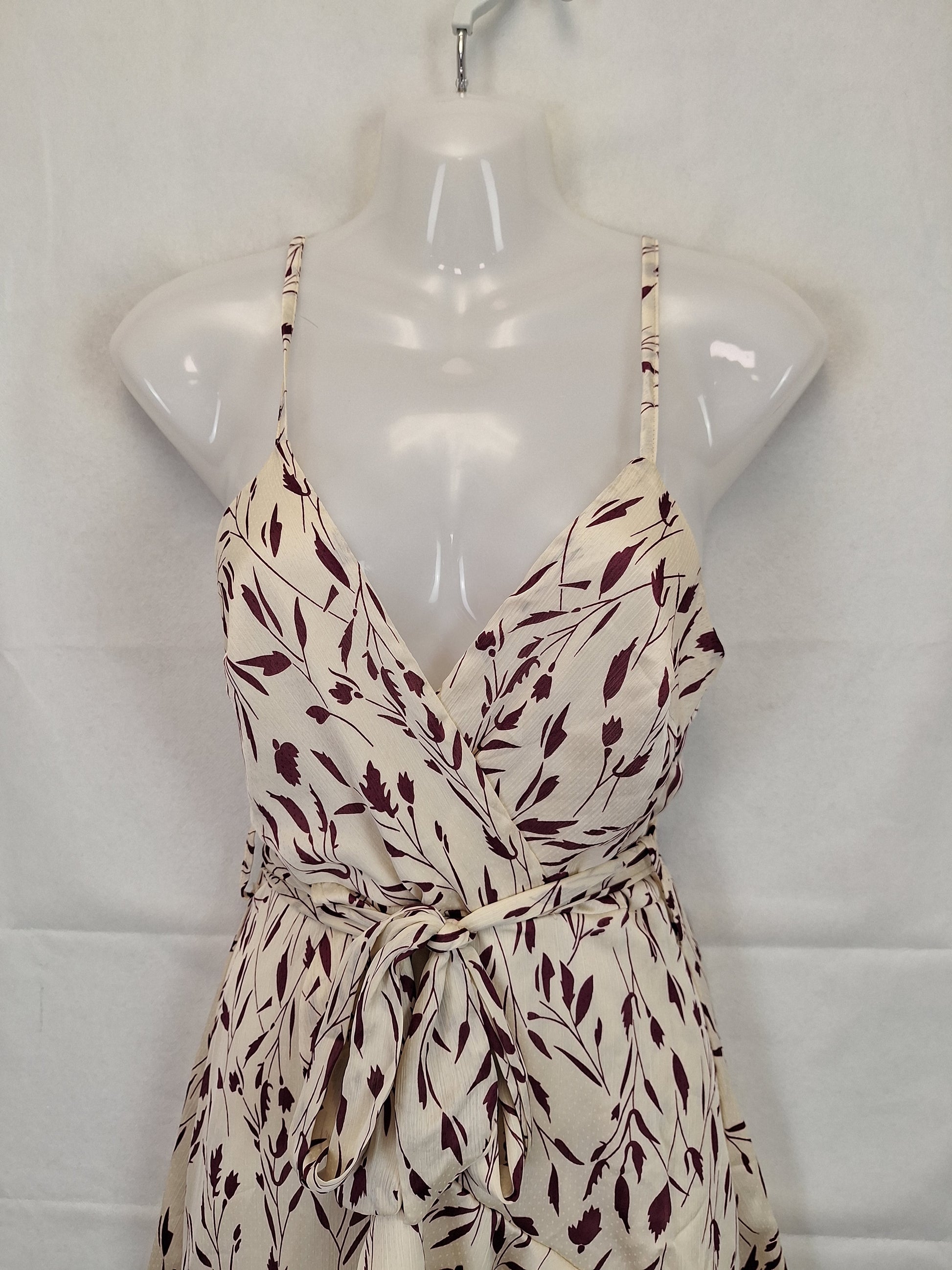 Here Comes The Sun Floral Tie Waist Midi Dress Size 6 by SwapUp-Online Second Hand Store-Online Thrift Store