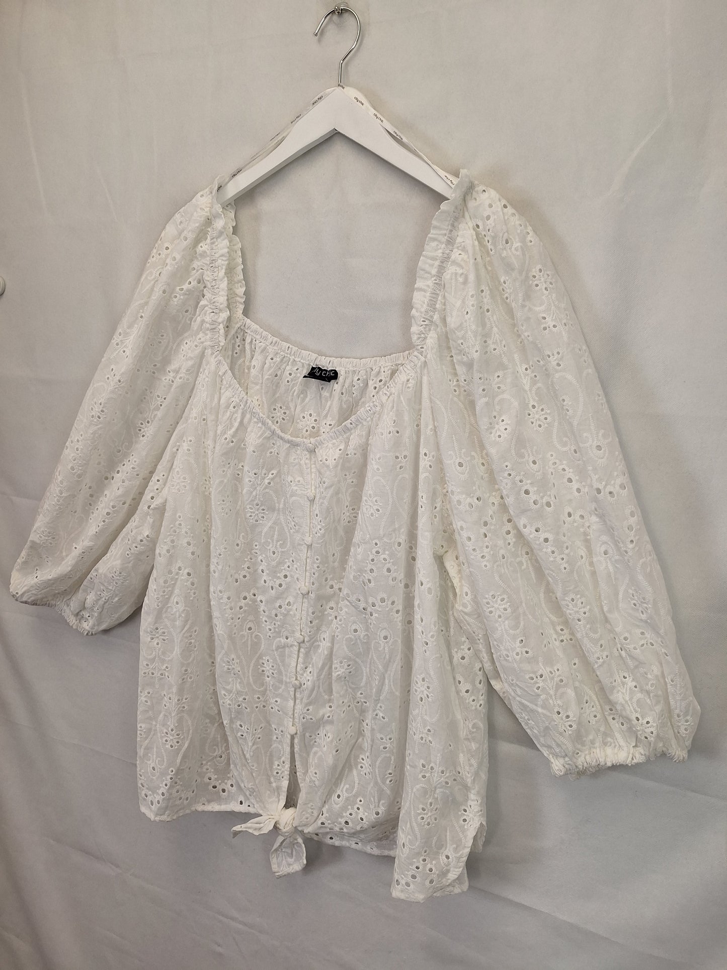 City Chic Puffy Sleeve Top Size XXL by SwapUp-Online Second Hand Store-Online Thrift Store