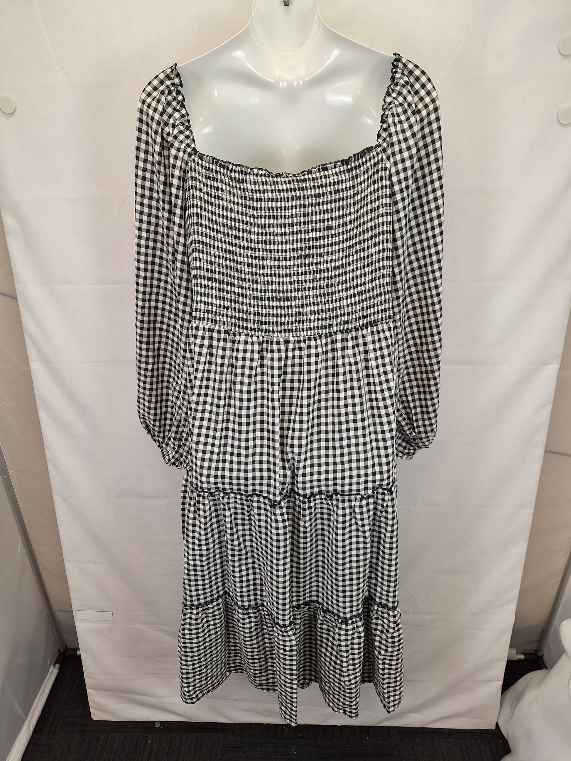 Atmos & Here Check Shirred Maxi Dress Size 26 by SwapUp-Online Second Hand Store-Online Thrift Store