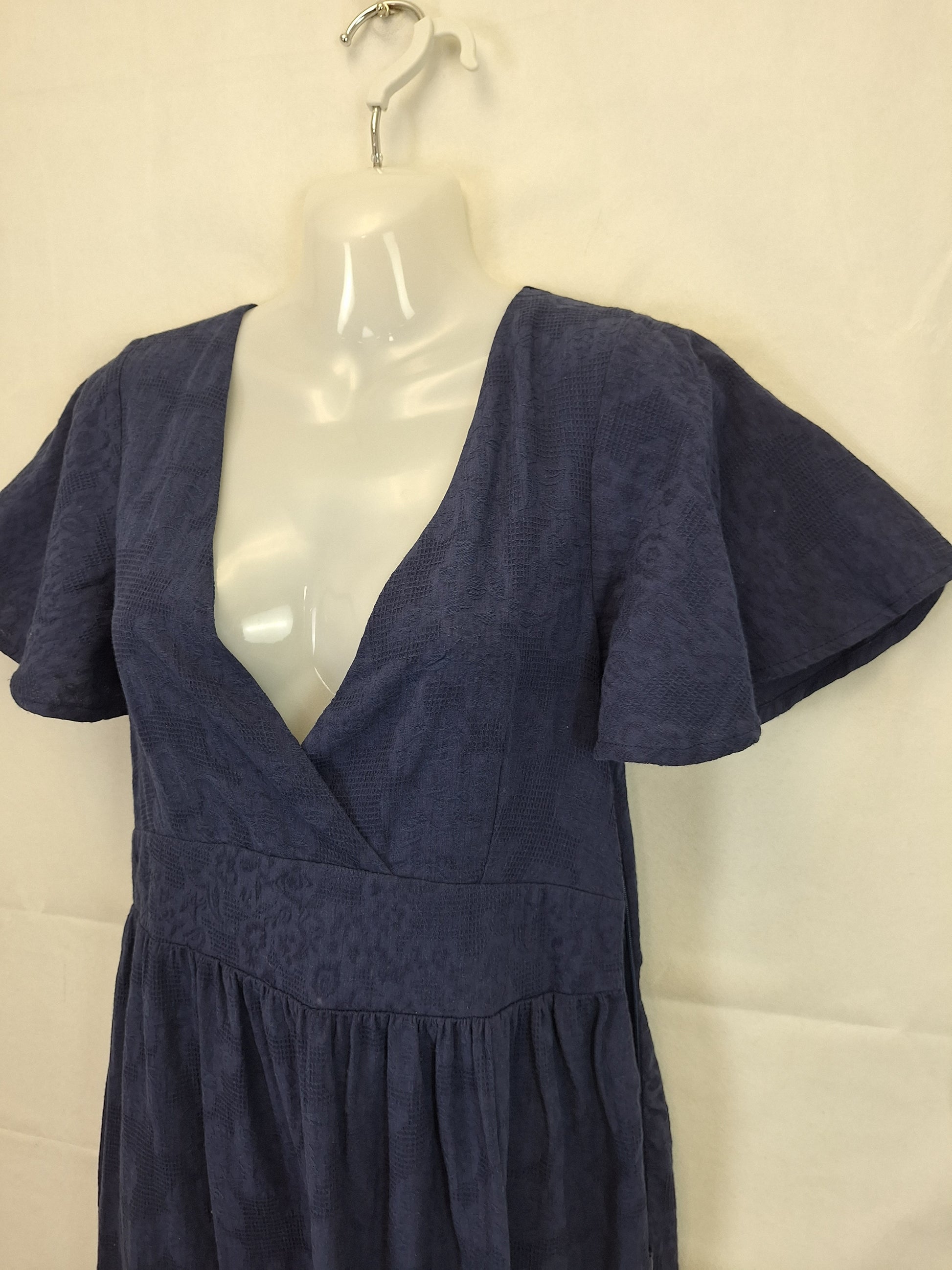 Atmos & Here Navy Puff Sleeve Maxi Dress Size 10 by SwapUp-Online Second Hand Store-Online Thrift Store