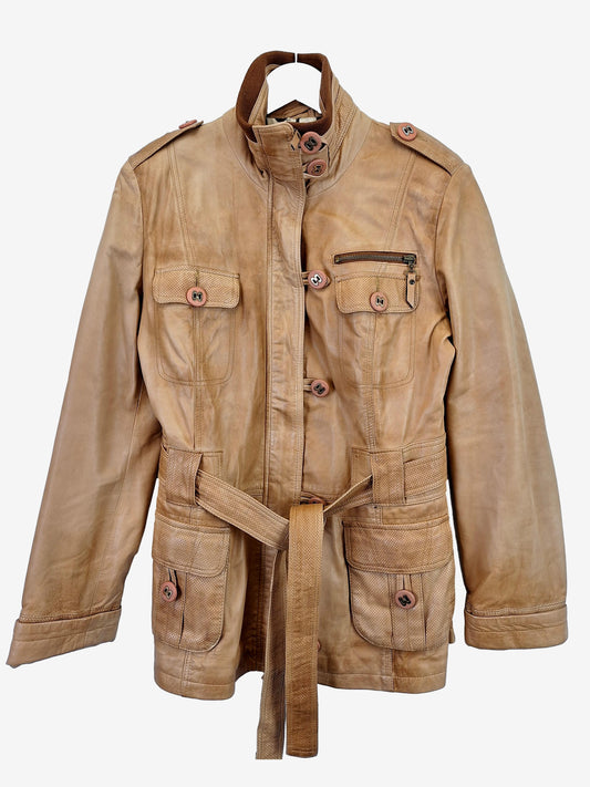 Kircilar Soft Camel Safari Style Leather Jacket Size XL by SwapUp-Online Second Hand Store-Online Thrift Store