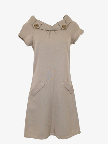 Basque Stripe Button Midi Dress Size 8 by SwapUp-Second Hand Shop-Thrift Store-Op Shop 