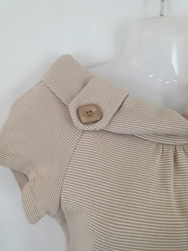 Basque Stripe Button Midi Dress Size 8 by SwapUp-Second Hand Shop-Thrift Store-Op Shop 