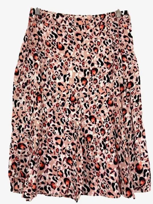 Blue Illusion Leopard Linen Midi Skirt Size S by SwapUp-Second Hand Shop-Thrift Store-Op Shop 