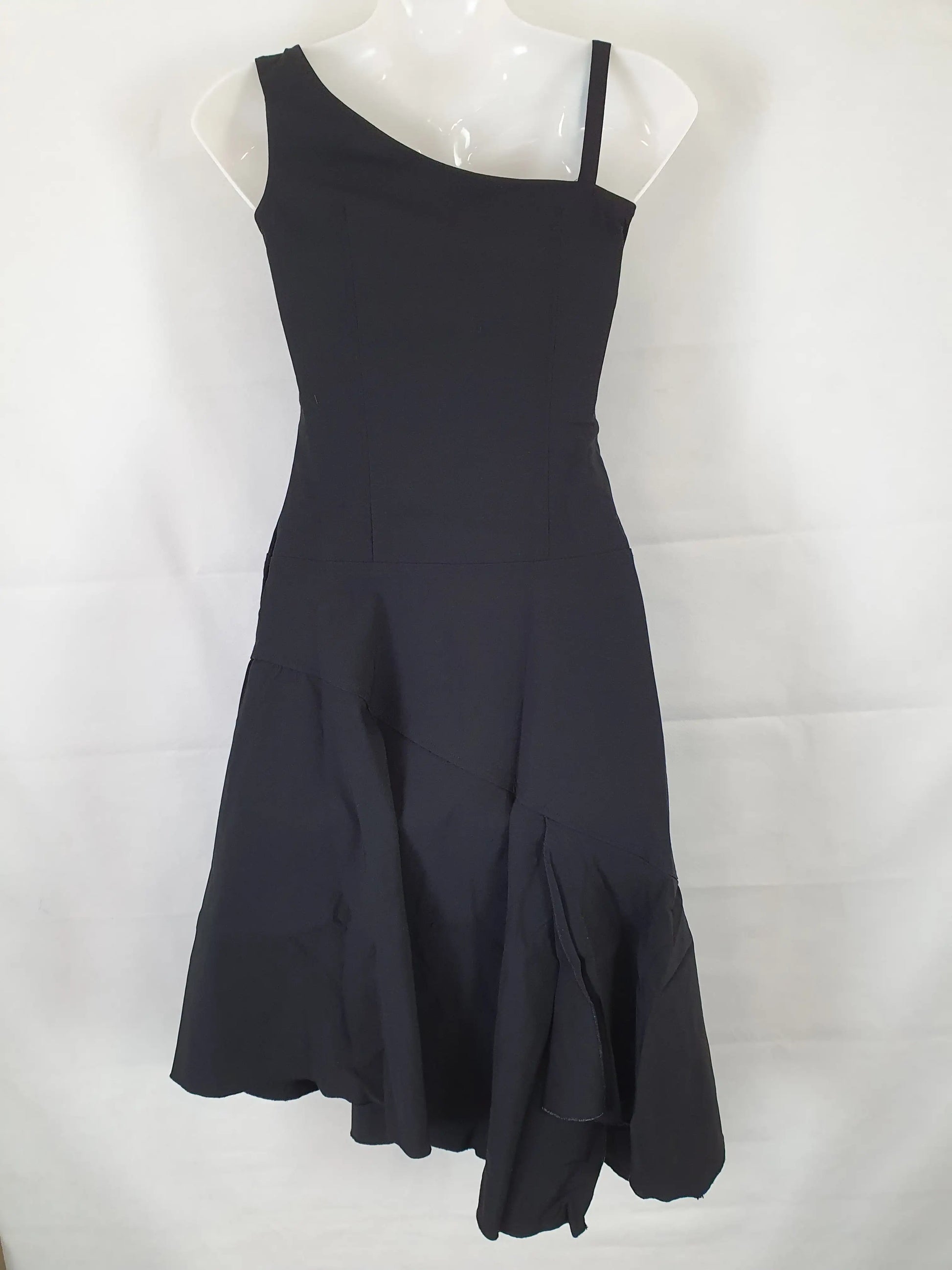 Cue Assymetric Strap Mini Dress Size 6 by SwapUp-Second Hand Shop-Thrift Store-Op Shop 
