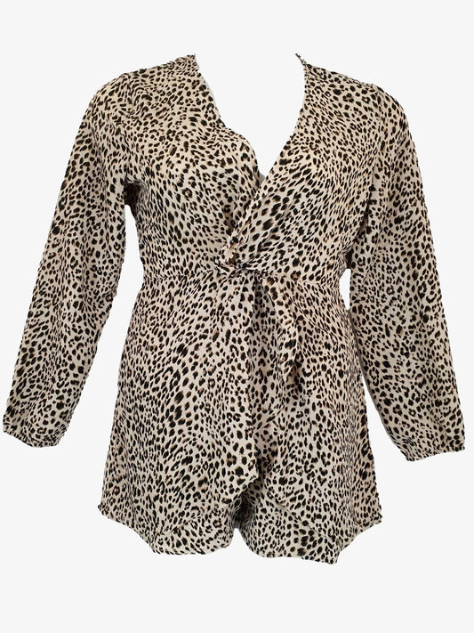 Dissh Animal Print Mini Playsuit Size 12 by SwapUp-Second Hand Shop-Thrift Store-Op Shop 