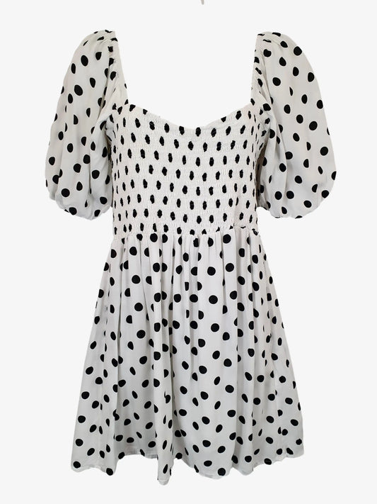 Faithfull The Brand Polka Puff Sleeve Mini Dress Size 8 by SwapUp-Second Hand Shop-Thrift Store-Op Shop 