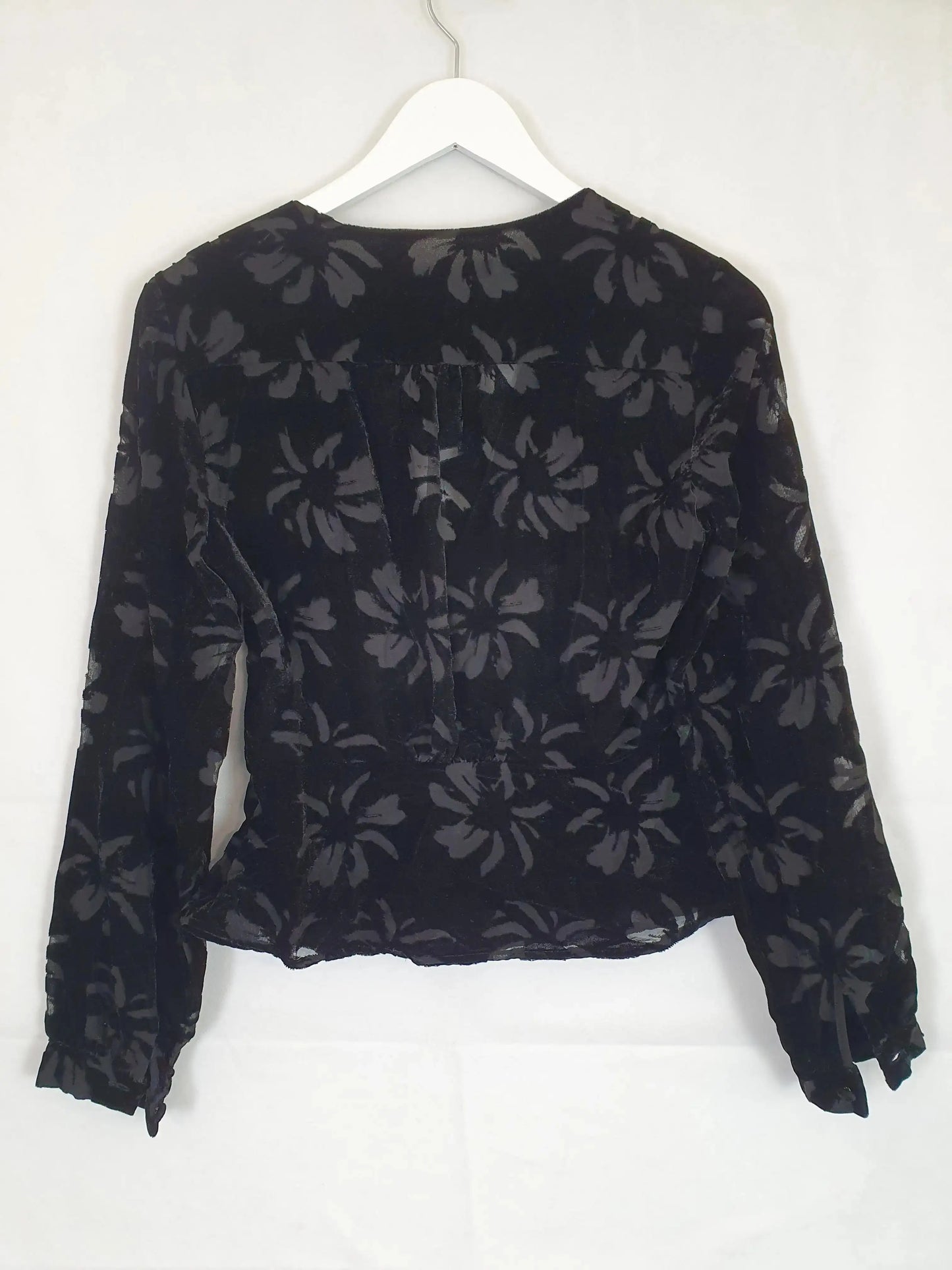 French Connection Velour Floral Crossed Top Size 10 by SwapUp-Online Second Hand Store-Online Thrift Store