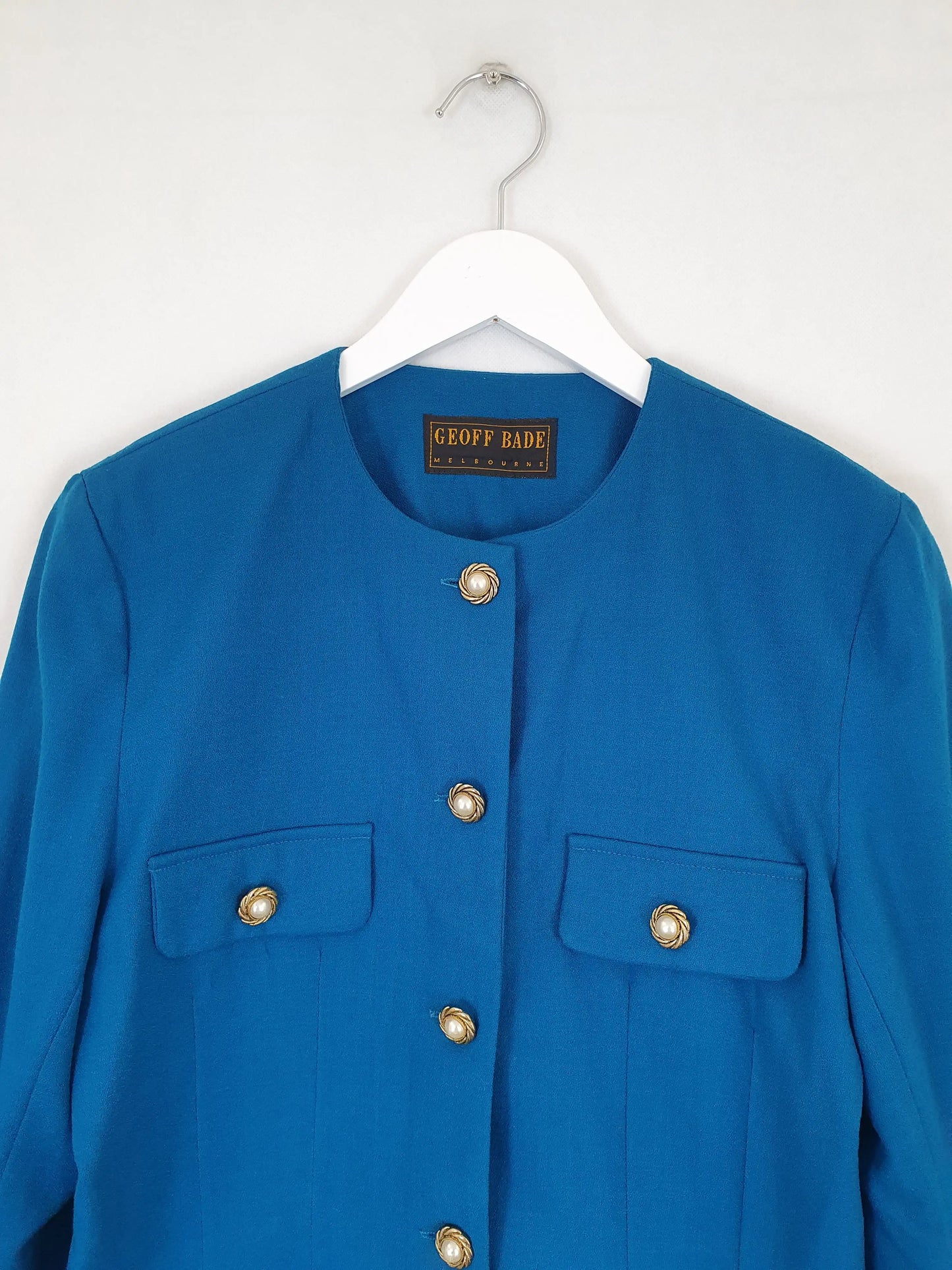 Geoff Bade Vintage Wool Padded Blazer Size 10 by SwapUp-Second Hand Shop-Thrift Store-Op Shop 