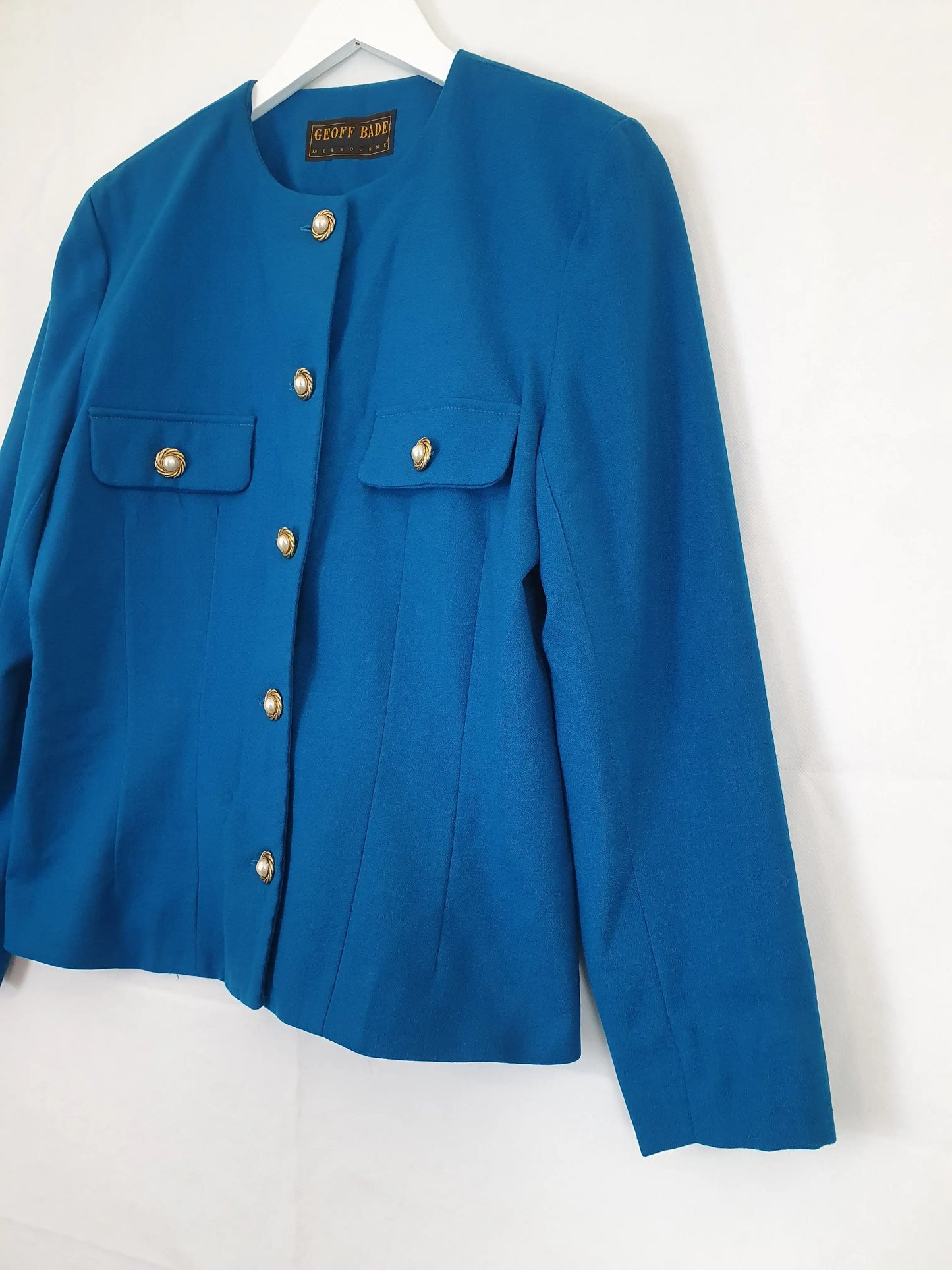 Geoff Bade Vintage Wool Padded Blazer Size 10 by SwapUp-Second Hand Shop-Thrift Store-Op Shop 