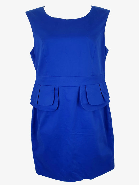 Jacqui E Work Peplum Midi Dress Size 14 by SwapUp-Second Hand Shop-Thrift Store-Op Shop 
