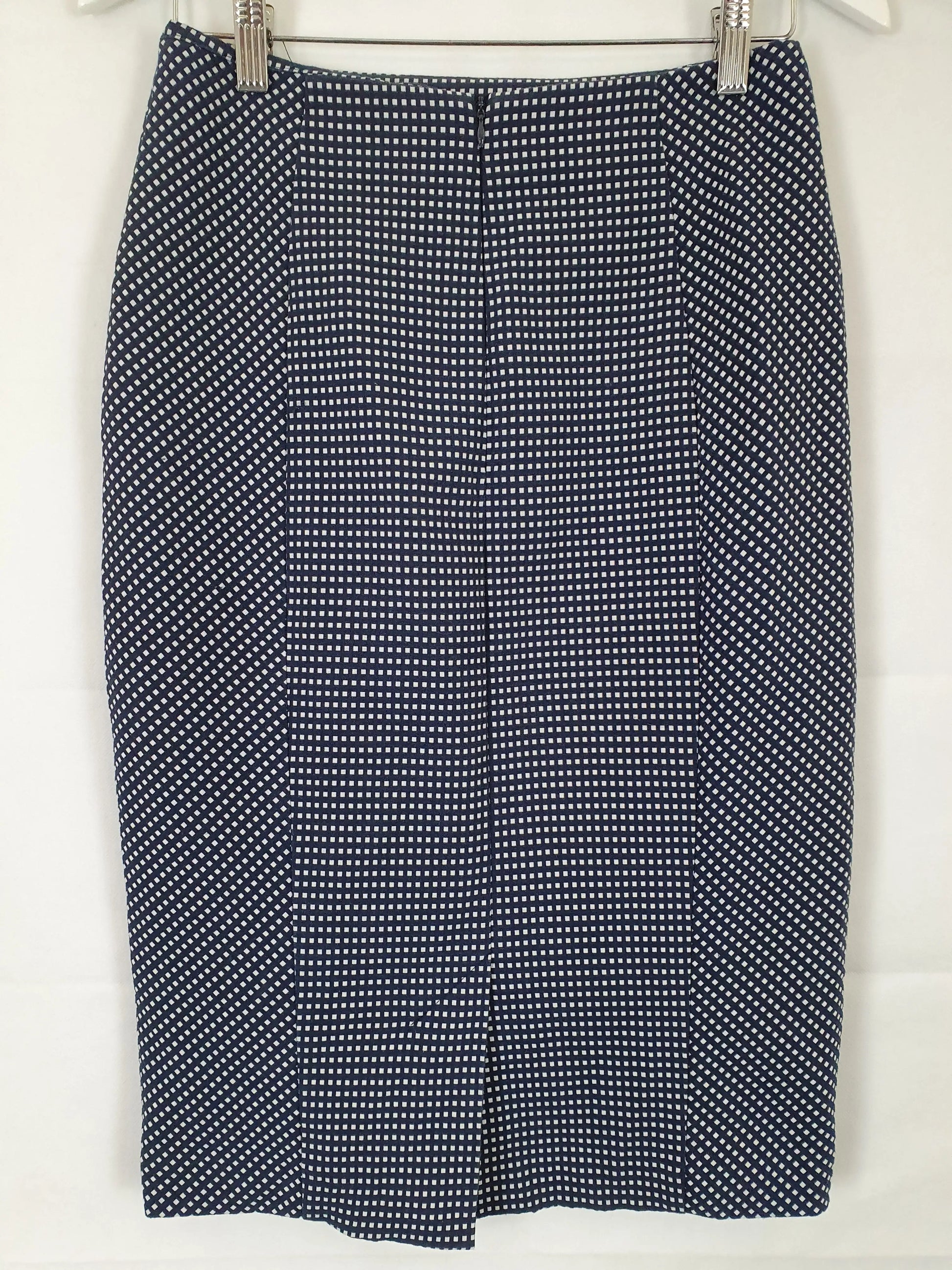 Veronika Maine Checkered Pencil Midi Skirt Size 8 by SwapUp-Second Hand Shop-Thrift Store-Op Shop 