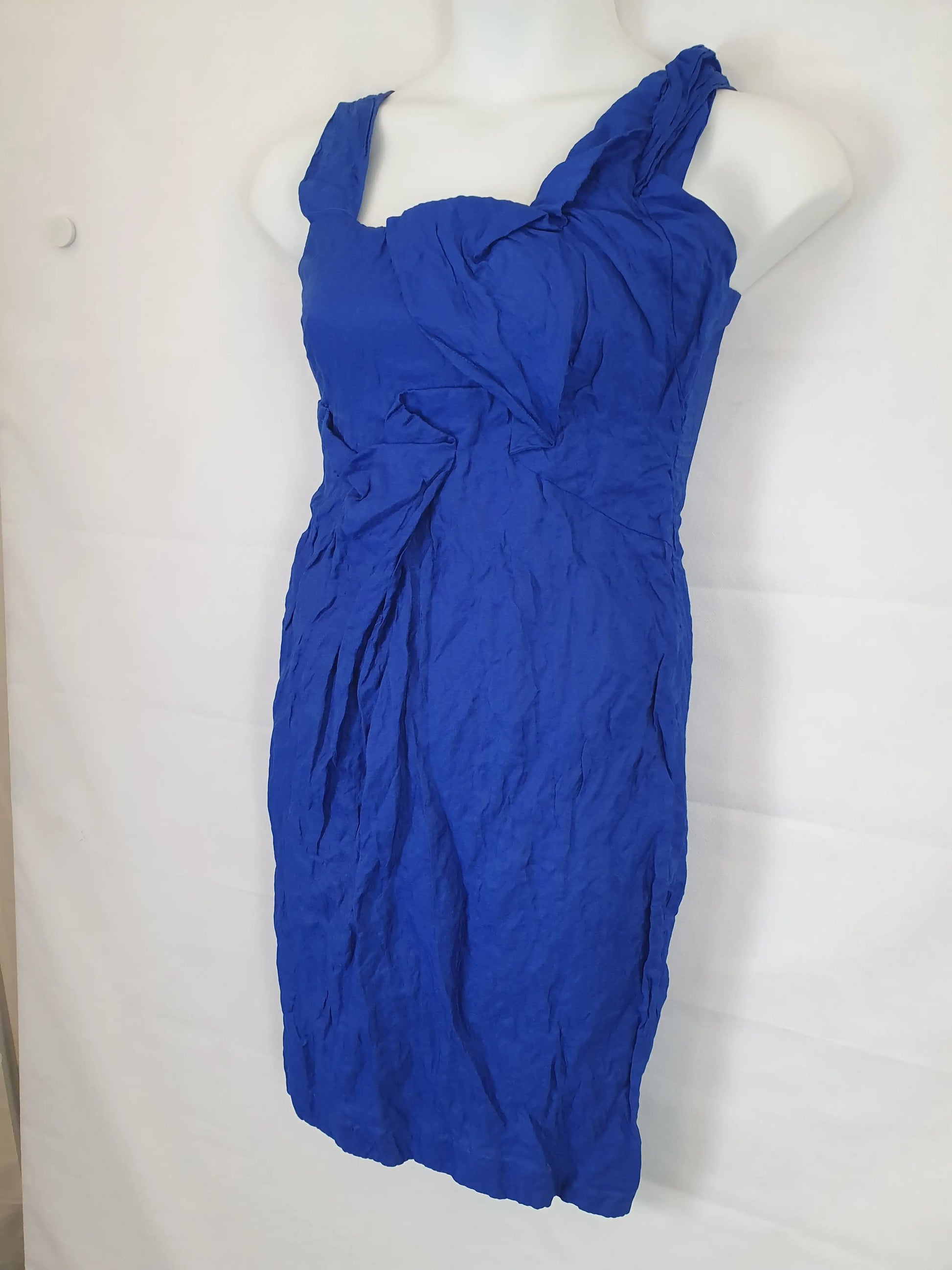 Veronika Maine Ruched Evening Midi Dress Size 10 by SwapUp-Second Hand Shop-Thrift Store-Op Shop 